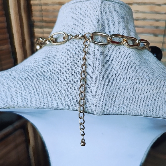 Stephan & Co Black Acrylic Round Bead Bracelet and Necklace Set Rhinestones NWT - Picture 4 of 8